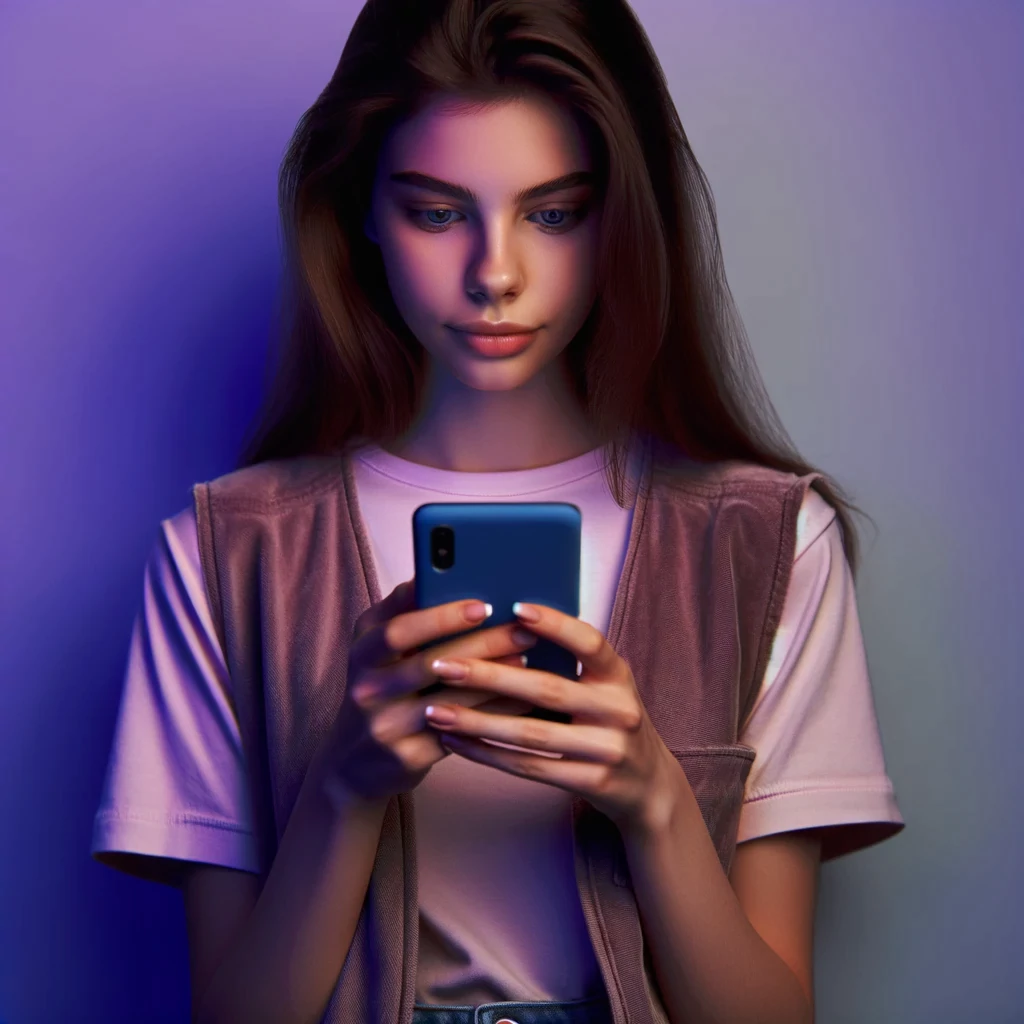 Mlada žena gleda u svoj telefon