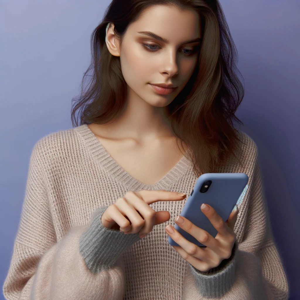 Mlada žena gleda u svoj telefon